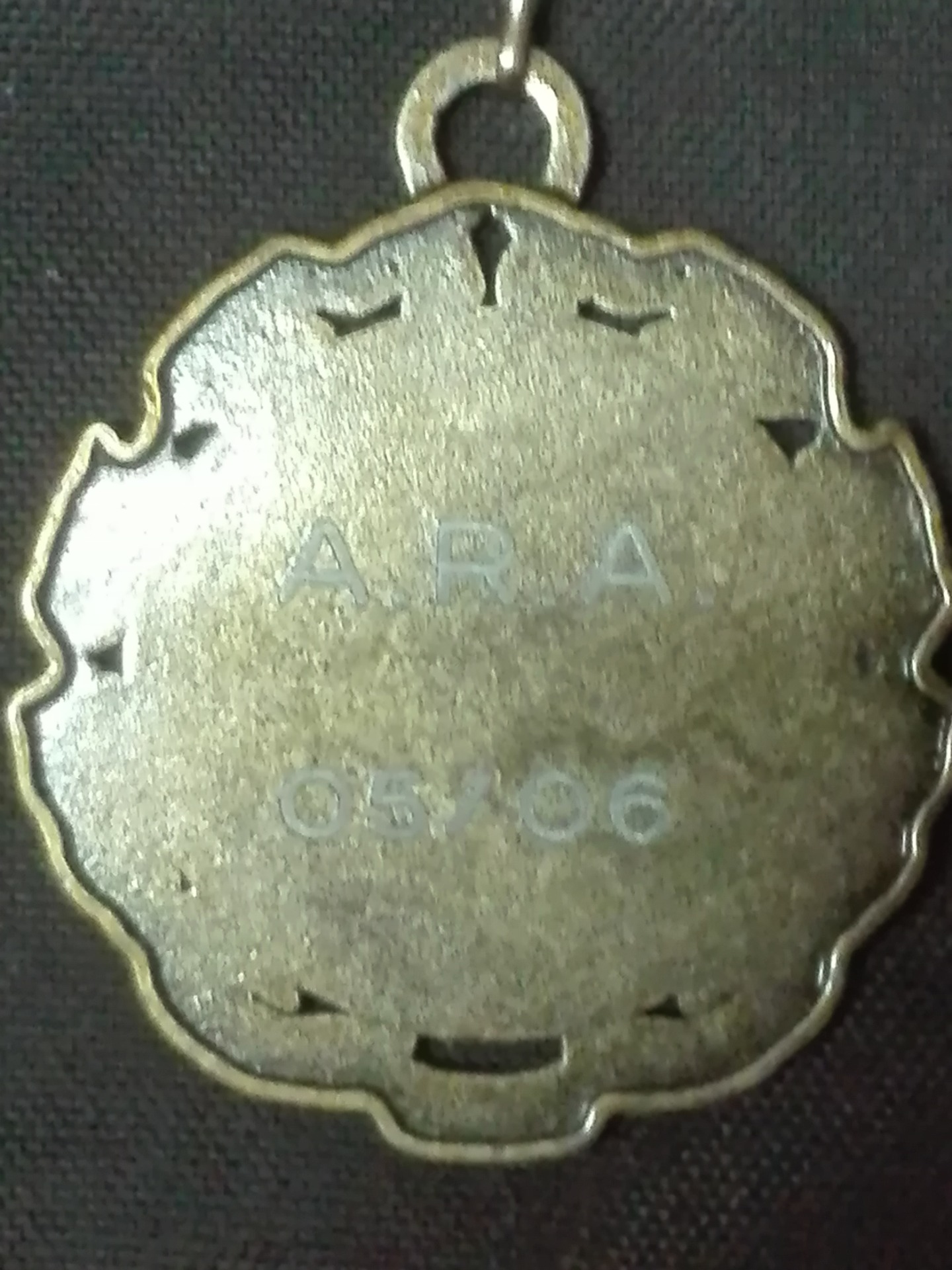 Medalha De Participação Época 2005-06 A.R.A. Verso